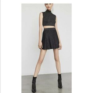 BCBGMAXAZRIA Metallic Stripe Flared Skirt